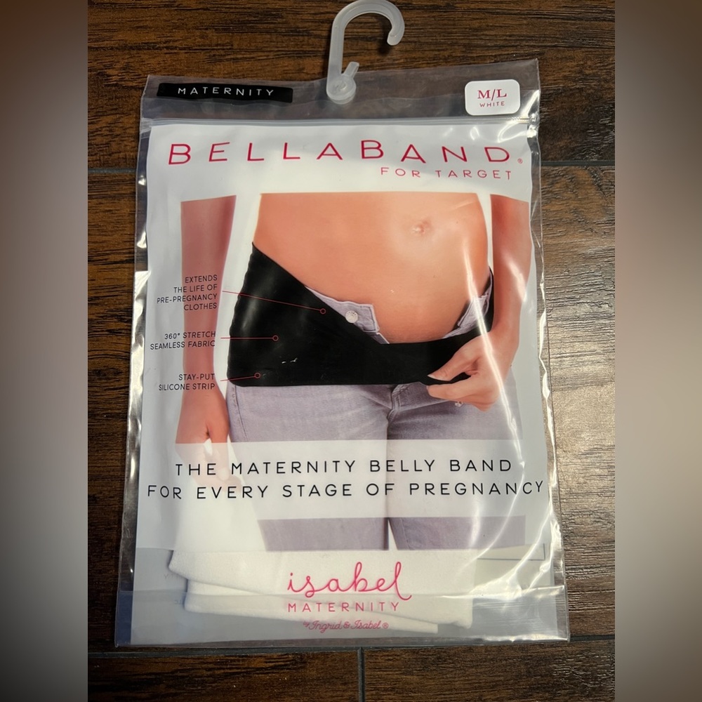 Isabel Maternity Bella Band White Size Medium/Large NWT Fast Shipping
